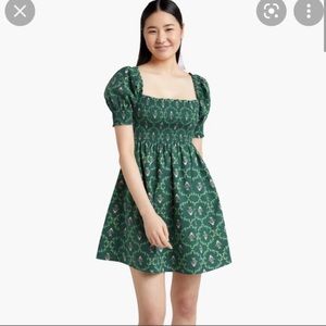 Hill House Emerald Trellis Athena Nap Dress NWT